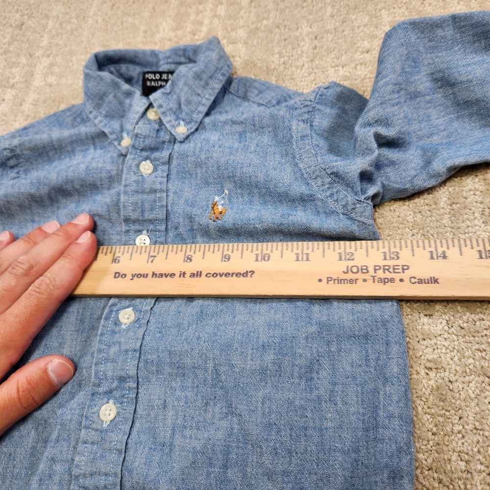 Vintage Polo Ralph Lauren Jeans Shirt Baby Infant 18-24 Months Chambray Denim - Picture 4 of 8